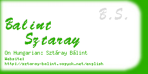 balint sztaray business card